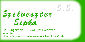 szilveszter sipka business card
